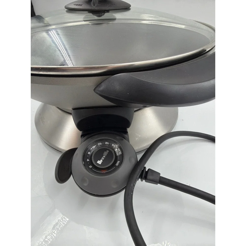 Breville Hot Wok Electric Skillet BEW600XL‎ Silver 6 Quart Non-Stick 1500W